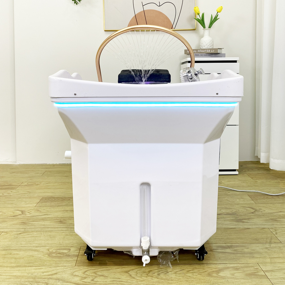 Head SPA Shampoo Basin with 60L Water Storage Tank, Water Heating, No Need to Connect Water Pipe, Head SPA Basin for Massage Bed