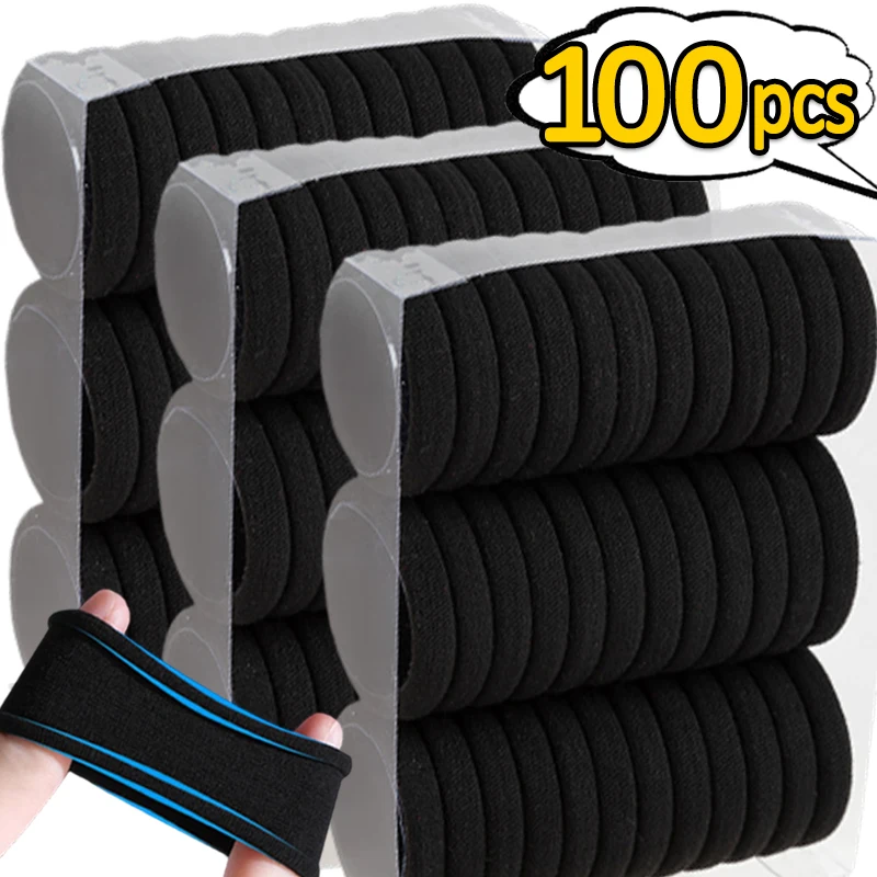 High Elastic Hair Bands for Women Girls Black Basic Hair Tie Headband Simple  Ponytail Holder Headwear Hair Accessories