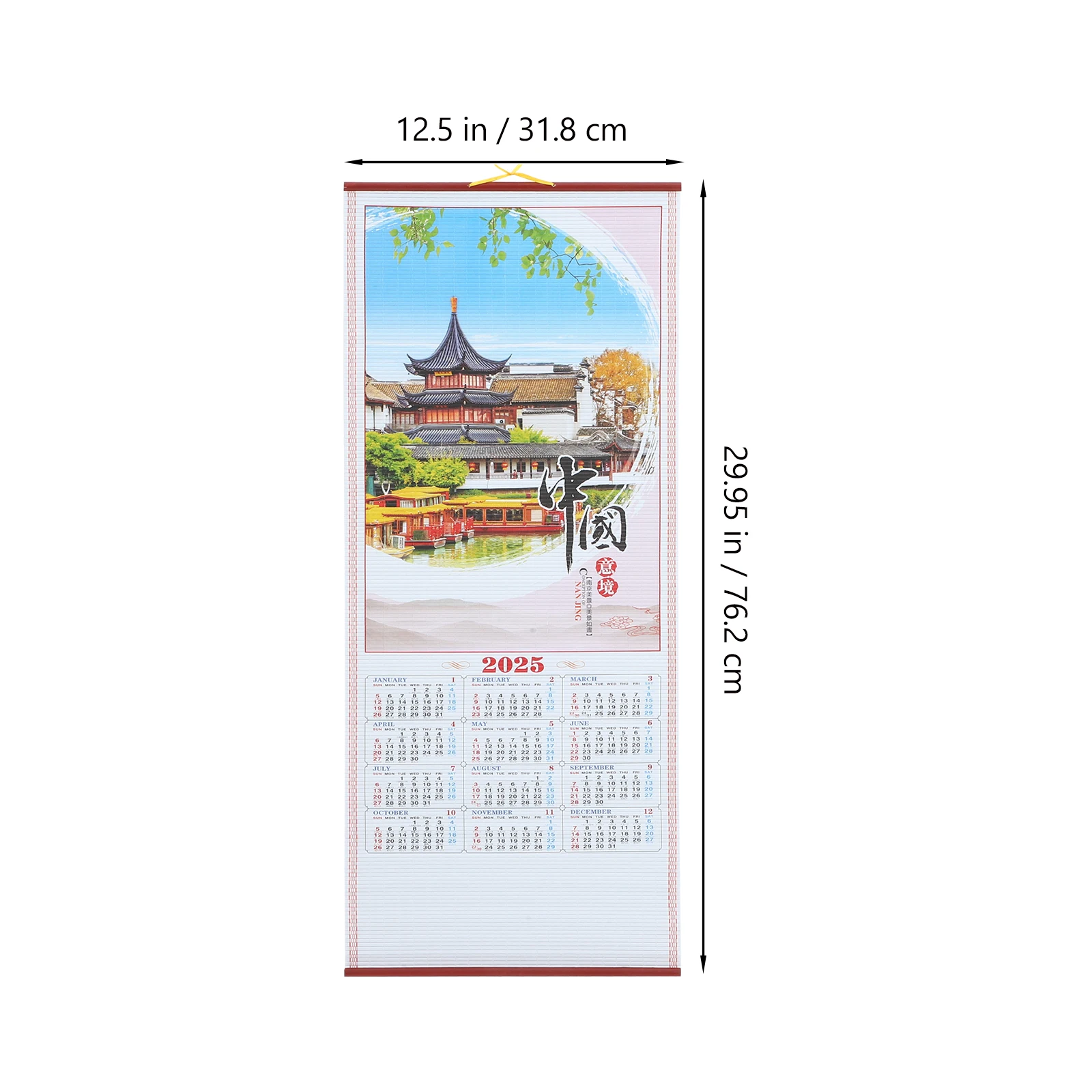 ปีงูปฏิทินผนังจีน Scroll ในครัวเรือนรายเดือนแขวนกระดาษหวายสํานักงานไม้สําหรับออกเดท 2025 ห้องทุกวัน