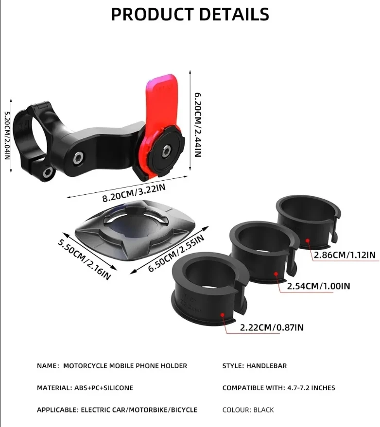 รถจักรยานยนต์ที่วางโทรศัพท์จักรยานขาตั้งจักรยานมือถือ Mount Non-SLIP ขี่จักรยาน,วงเล็บโทรศัพท์การสั่นสะเทือน Damper