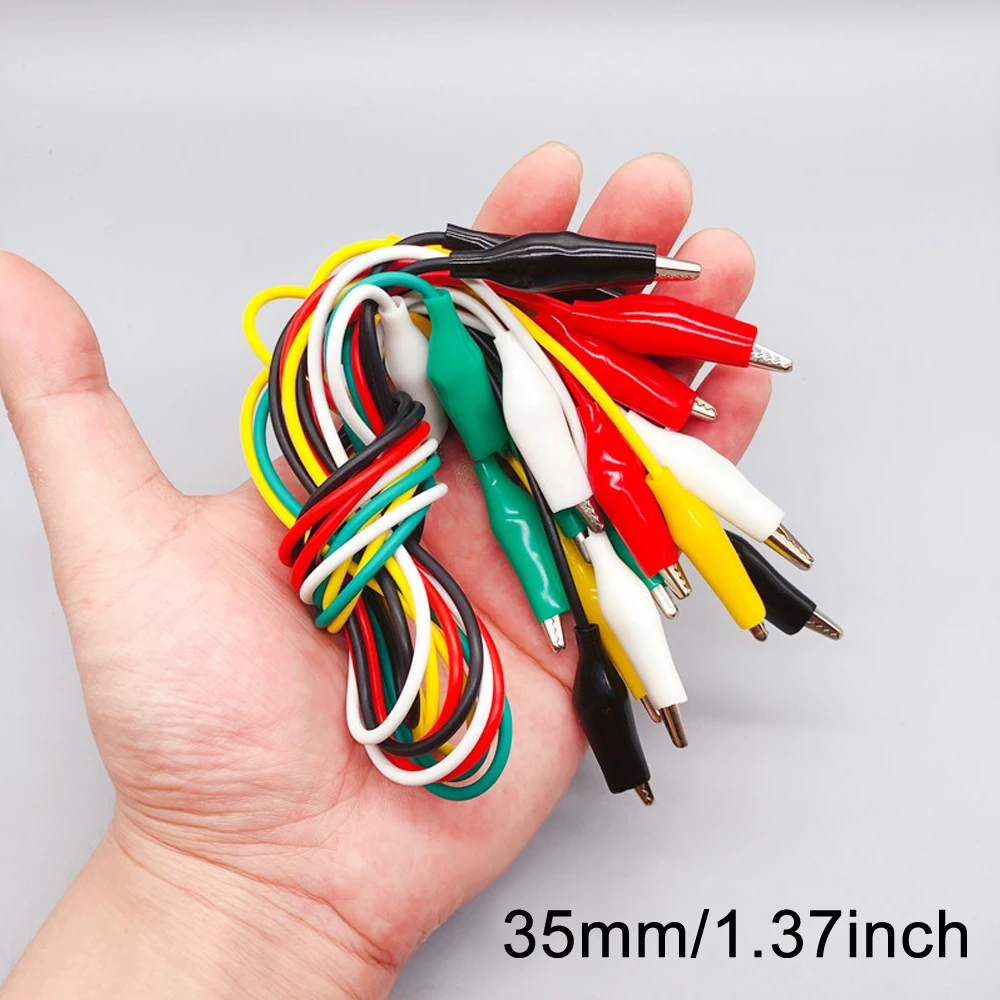 10 peças 50cm clipe número 28/35/45mm clipes de jacaré com fios, fios de ligação com clipes de jacaré para clipe de jacaré elétrico
