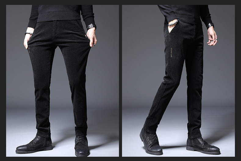 Zipper Opening Car Driver Outdoor Convenient Crotch  Without Taking Off PantsQuality Cashmere Trousers Men Middle-aged Winter