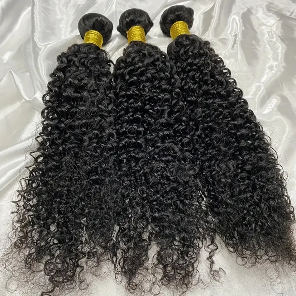 Tissage en lot mongol naturel Remy crépu bouclé, Extensions de cheveux bruts, offre en lots de 1, 3, 4