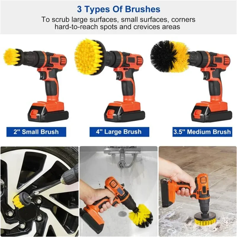 3 ชิ้น/เซ็ตเจาะชุดแปรง Power Scrubber ล้างแปรงทําความสะอาดชุดเครื่องมือสําหรับ Grout ชั้นอ่างอาบน้ํากระเบื้องห้องน้ําห้องครัวพื้นผิว