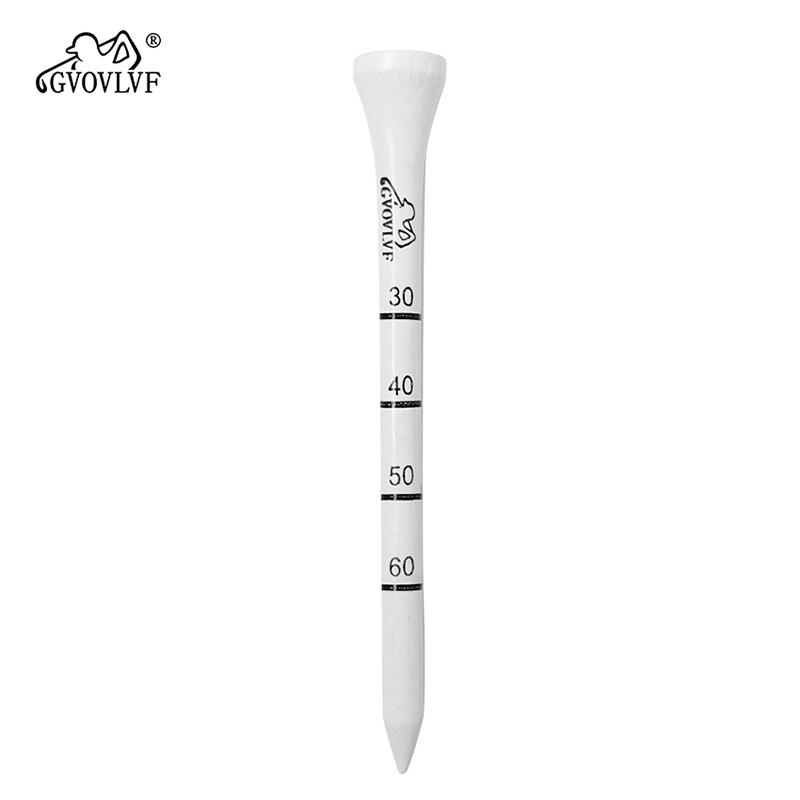 50 ชิ้นไม้ไผ่ Golf องศา Scale Tees 83 มม.ลดแรงเสียดทานด้านข้าง Spin Golf Tees สีขาวและสีดําปรับความลึก