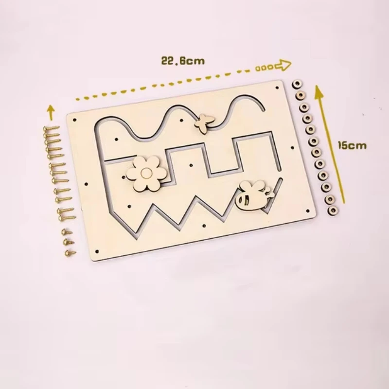 나무 바쁜 보드 DIY 장난감 아기 몬테소리 감각 활동 보드 어린이를위한 액세서리 잠금 Busyboard 부품 교육 완구