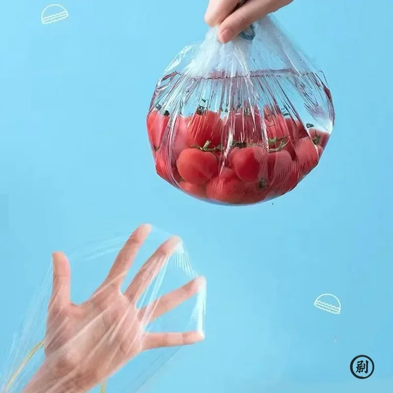 100 Pcs Elastic Food Covers, Disposable Plastic Bowl Lids for Fruit & Vegetable Storage, Freshness Seal Wraps
