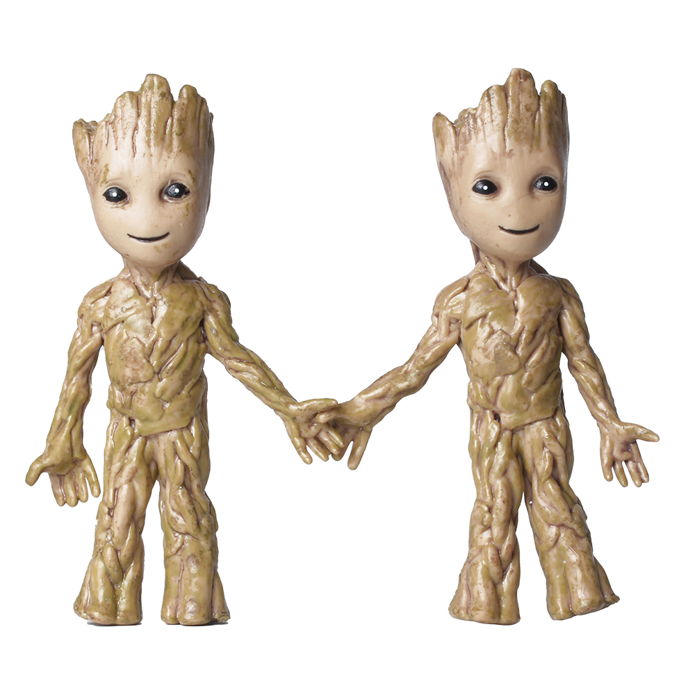 Desktop Decor Tree Man Ornament Toy Miniature Model Groot Doll Mini Anime Movable Figurine Handicraft Kids Men Gifts