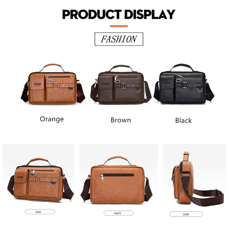 JEEP BULUO Multi-funktion Business Handtaschen Männer Neue Mann der Schulter Taschen Große Kapazität Leder Umhängetasche Große Marke
