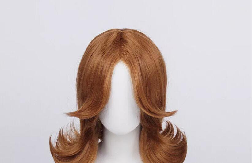 Princesa margarida perucas laranja cosplay traje perucas cabelo sintético resistente ao calor