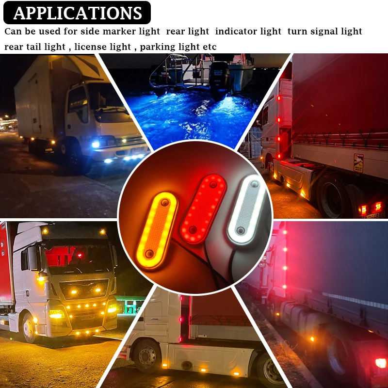 4 個 12V 24V LED トラックサイドマーカーライトトレーラーライトリフレクターバンカミオンクリアランスライトスカニア用 DAF トラックいすゞ用