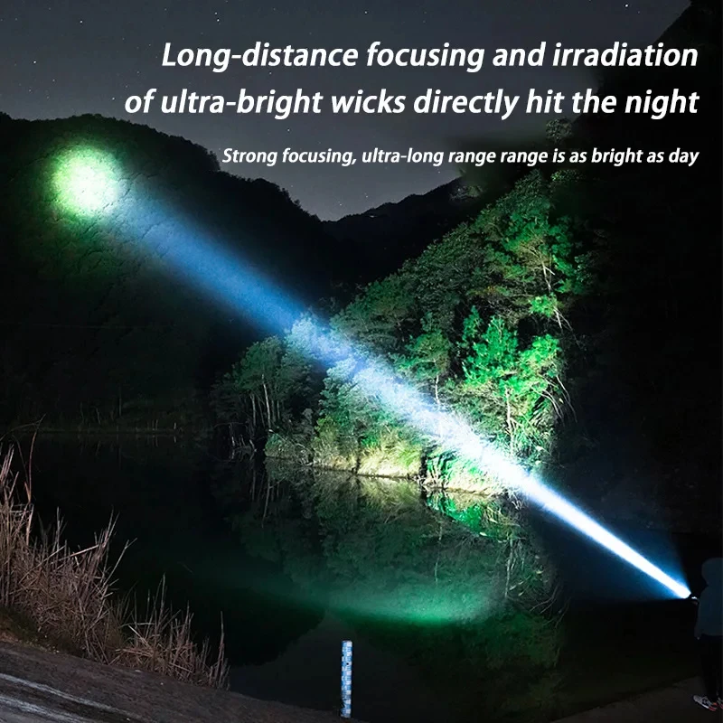 Xiaomi P900 High Power Led Flashlights 2000LM With Display Light USB Charging Built-in Battery Hand Lantern Camping Outdoor Use