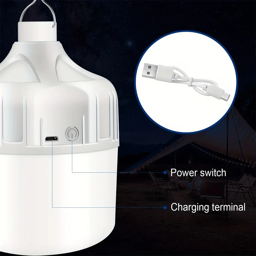 Usb 충전식 Led 전구 휴대용 캠핑 전구 비상 조명 손전등 조명 야외 피크닉 매달려 텐트 라이트