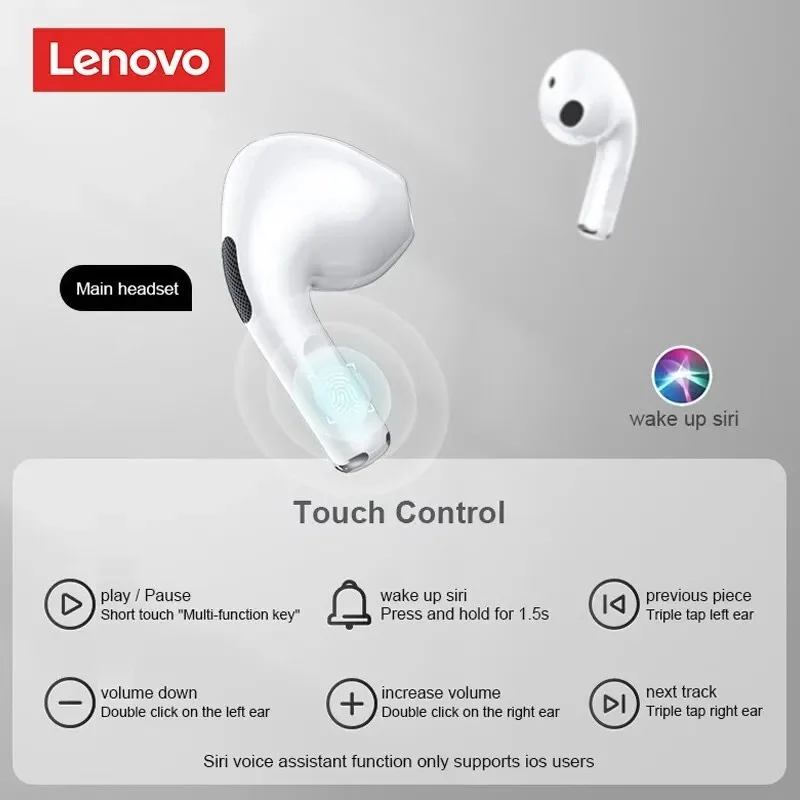 レノボ LP40 イヤホン TWS ワイヤレス Bluetooth 5.0 イヤホン低音タッチコントロールステレオノイズリダクションロングスタンバイ 230mAH