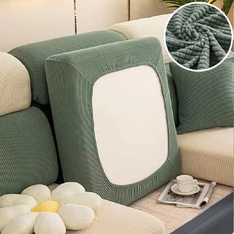 Funda de sofá elástica gruesa para sala de estar, Protector de muebles de Color sólido, funda de cojín para sofá, fundas de sofá extraíbles