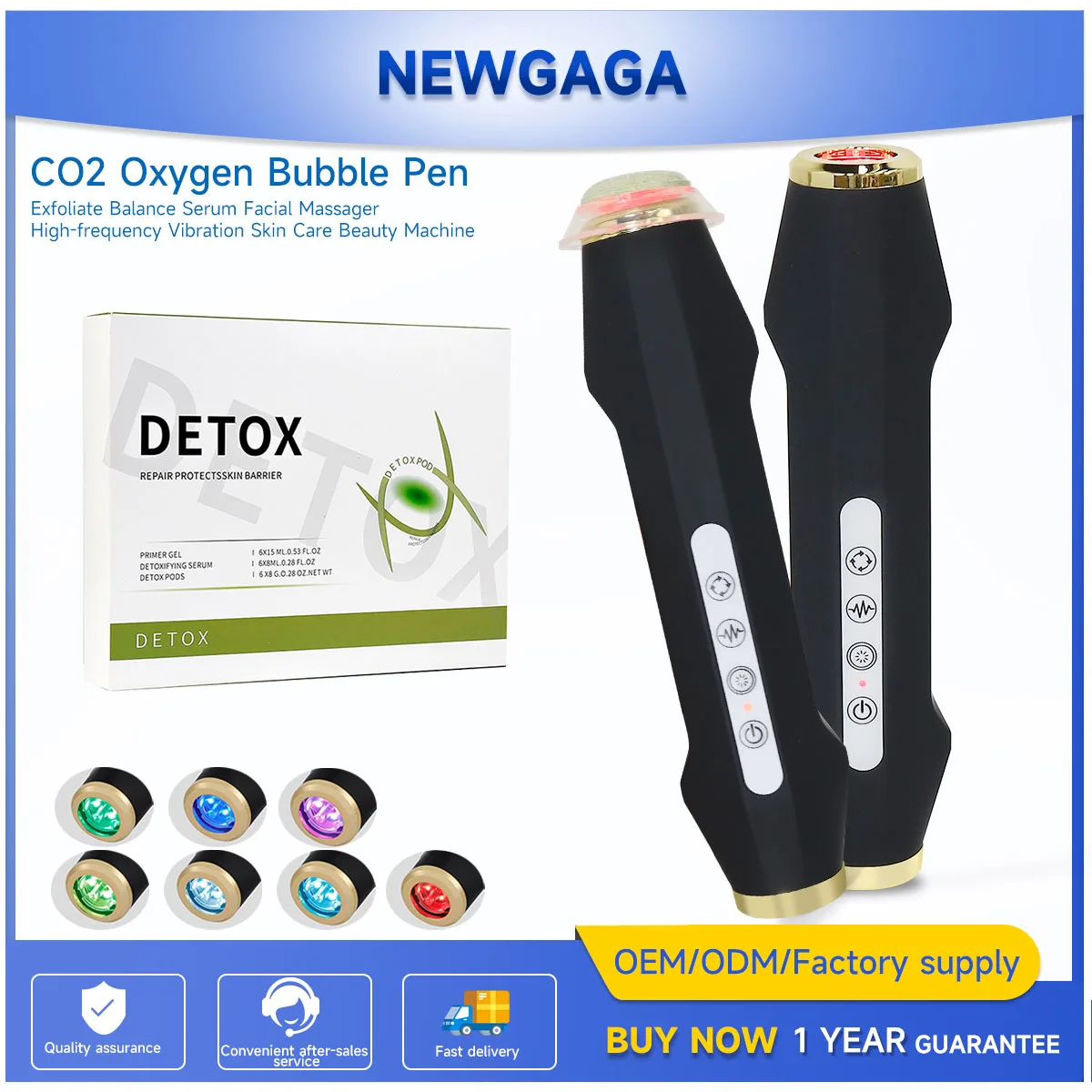 NEWGAGA Bubble Oxygen Facial Machine With 7 Types CO2 Pod Glam Pods Capsule Aqua Facial Spa Bubble Pen Skin Care Beauty Machine