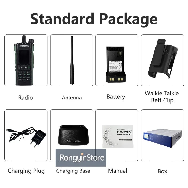 Baofeng DM-32 com coldre de cinto rádio dmr walkie talkie digital gps aprs 999 canais modo duplo analógico slot de tempo duplo para caminhadas