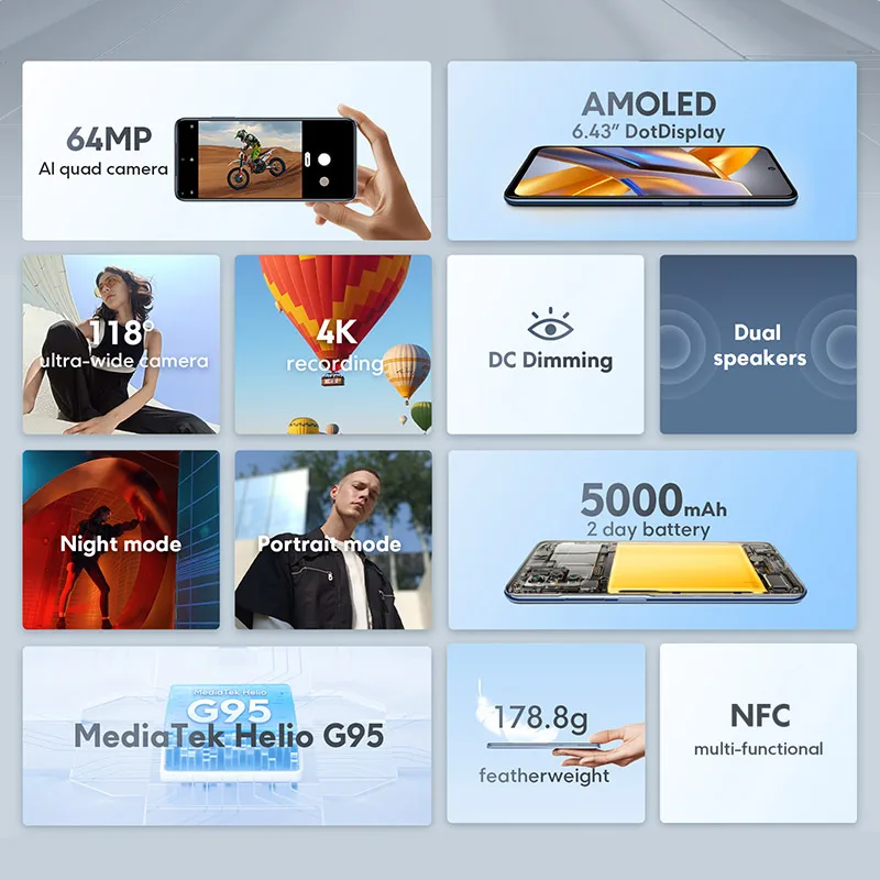 【รอบปฐมทัศน์โลก】POCO M5s Global Version 128GB/256GB NFC MTK G95 64MP AI Quad Camera 6.43" AMOLED Dotdisplay 33W