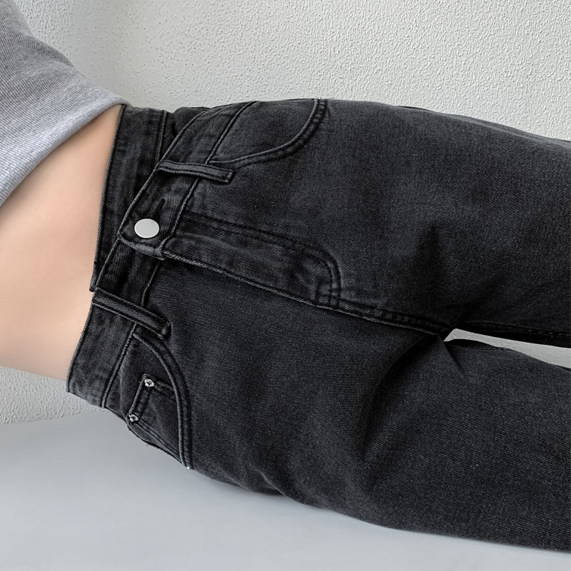 Zoenova calças de brim femininas perna larga mãe femme preto azul jeans cintura alta mulher calças 2023 roupas pantalones spodnie damskie