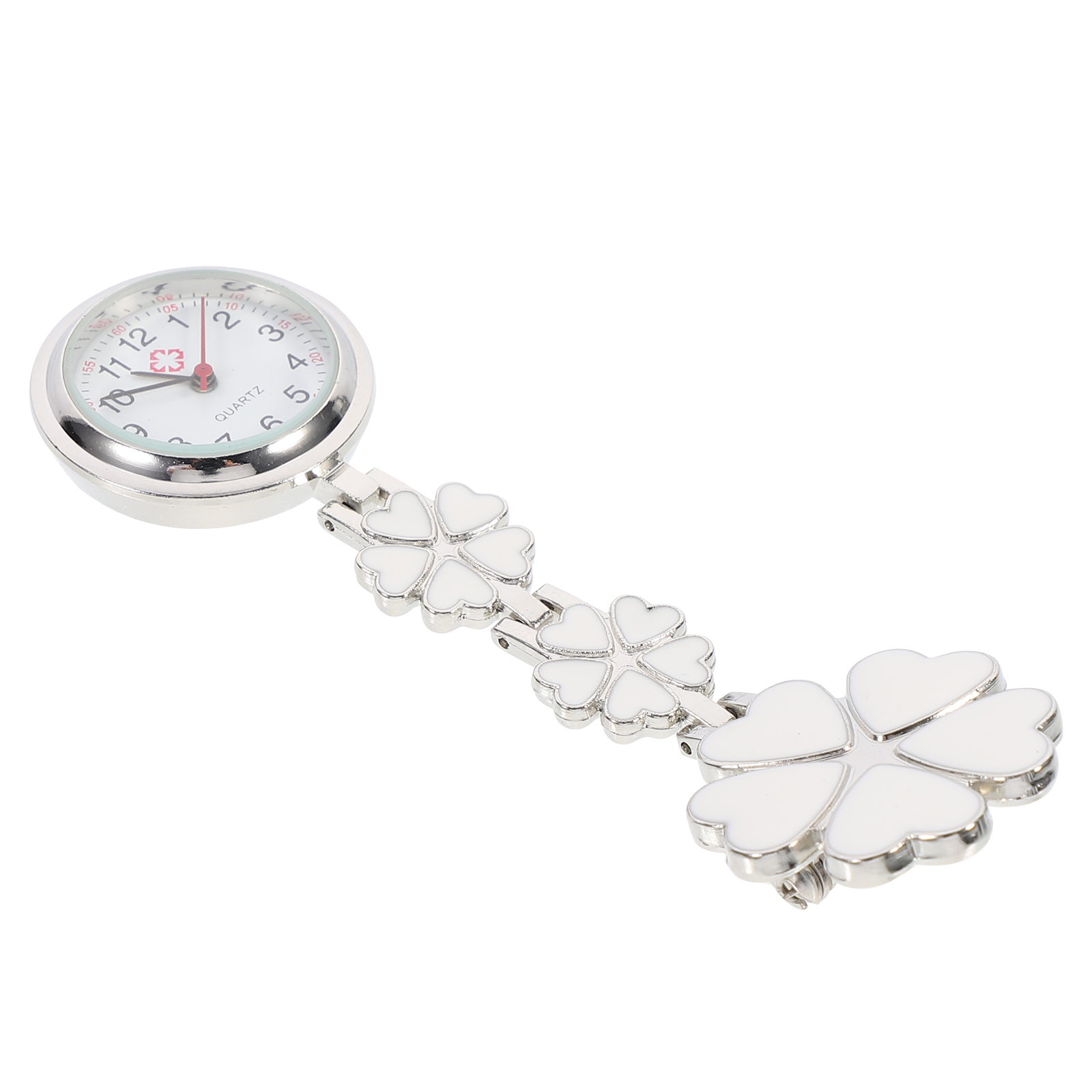 Reloj de enfermera para mujer, reloj de enfermera con Clip, Fob, blanco