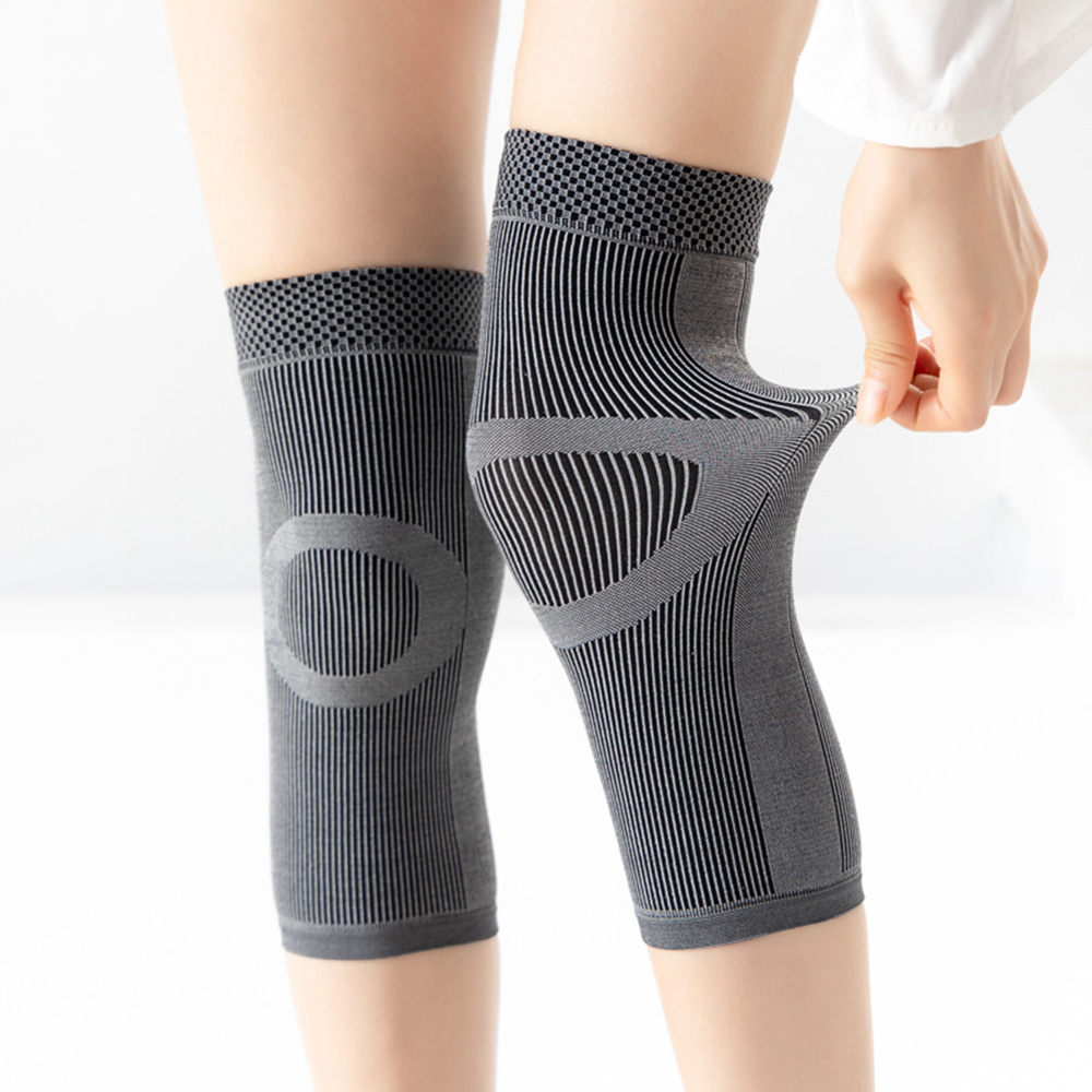 1 Pair Knee Support Protector Leg Arthritis Injury Gym Sleeve Elasticated Bandage knee Pad Charcoal Knitted Knee pads Warm