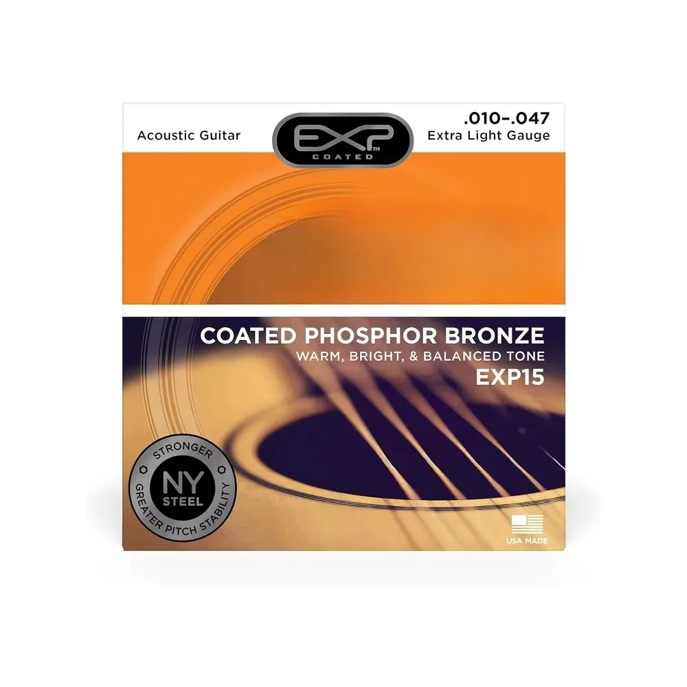 Ultra Light Guitar Strings Exp15 Music Accessories Music Enthusiasts Of 6-String Acoustic Guitar Coating Phosphorus Bronze Ez890