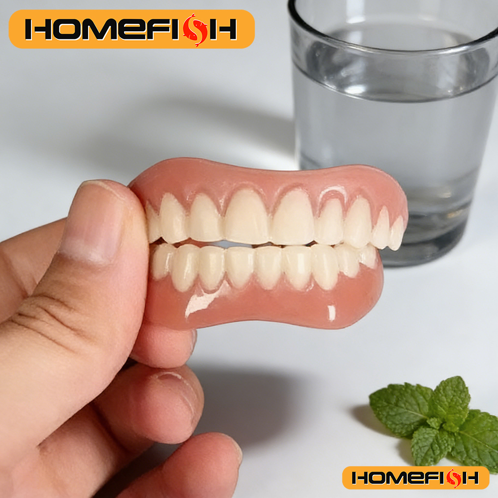 New False Teeth Silicone Upper & Lower Veneers Perfect Laugh Veneers Dentures Paste Fake Teeth Braces Comfortable Teeth