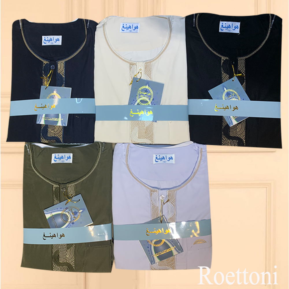 男性用半袖マキシドレス,イスラム教徒の祈りのドレス,カフタン,ジュバ,マット,モロッコ,刺sau, 新品,1個