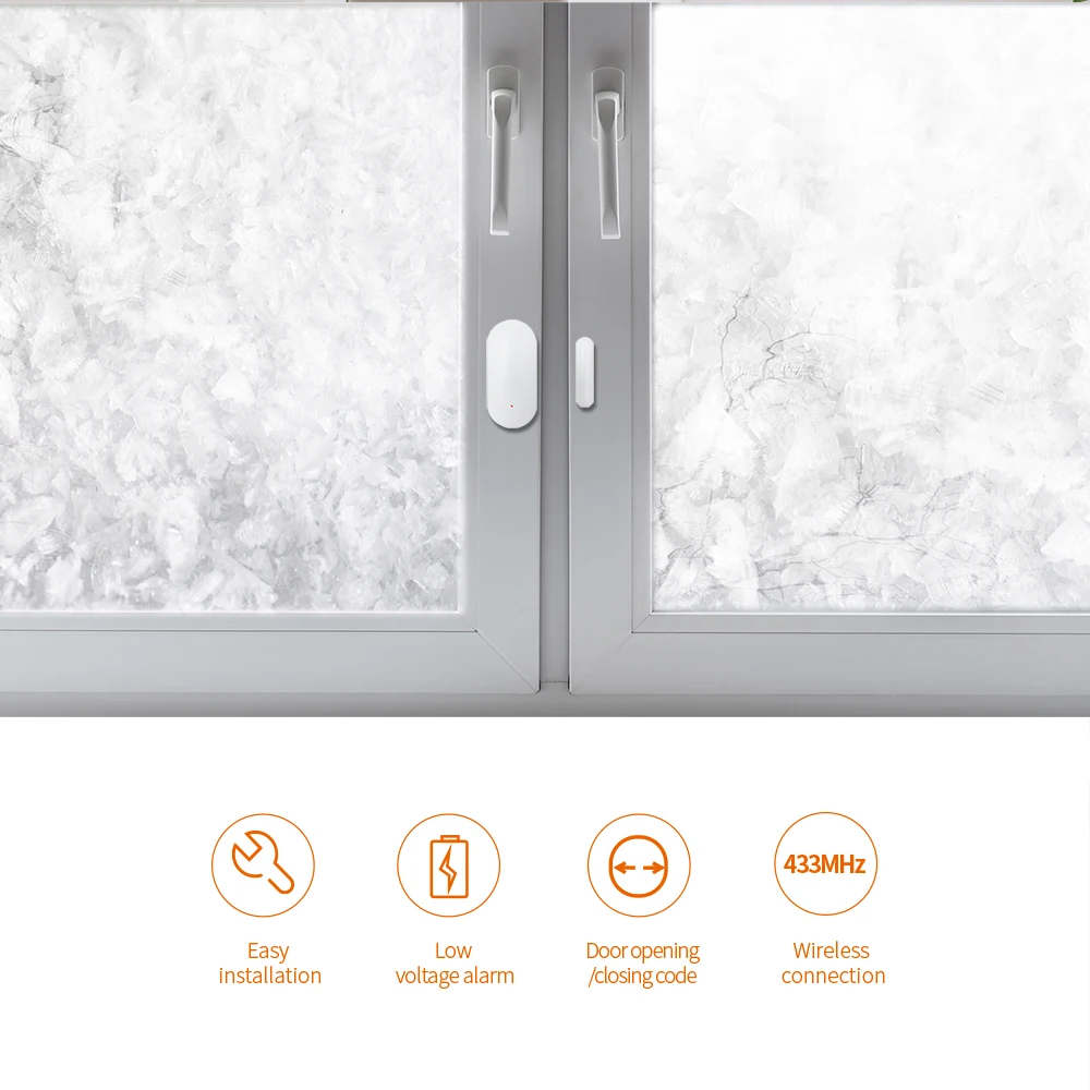 TAIBOAN Wireless 433mhz Window Door Sensor for Home Security System Panel Detect Door Open Alarm Accessories Anti Theft EV1527