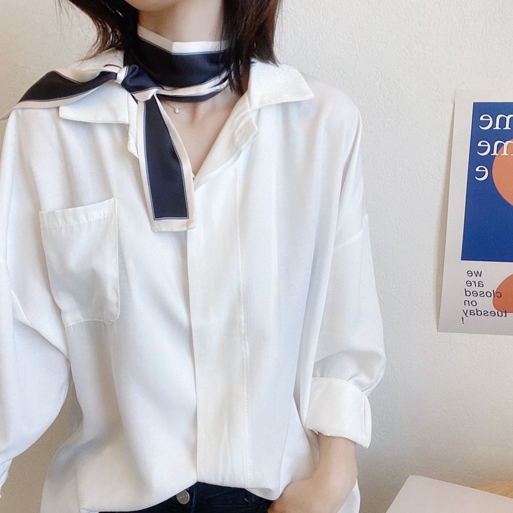 Pañuelo para el cuello para mujer, chal, cinta a rayas, diadema, corbata, bufanda larga pequeña, bufandas de estilo coreano, bufanda estampada, bufanda de seda
