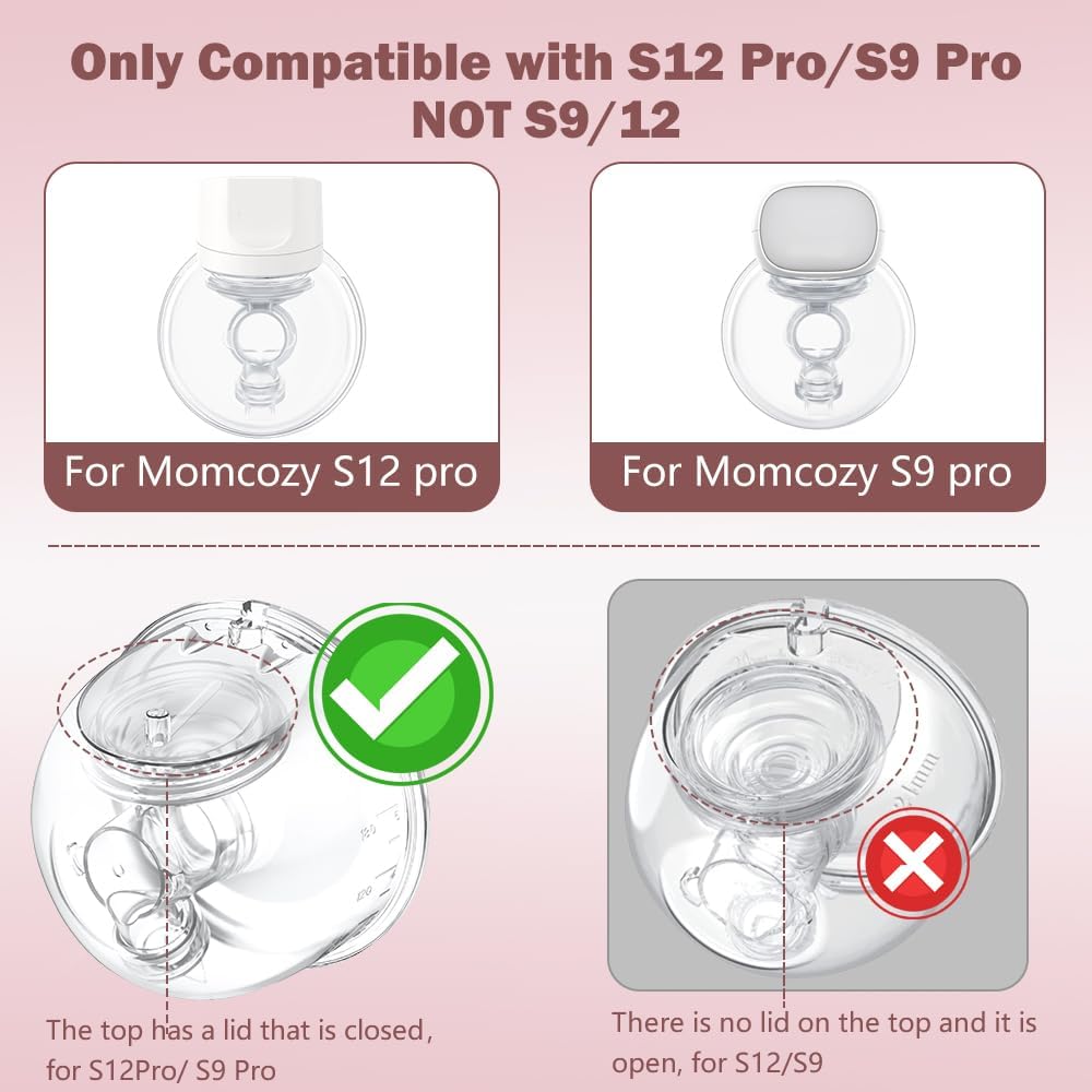 Bomba de besta conjunto completo copo coletor de leite 24mm apenas compatível com momcozy s12 pro/s9 pro substituição da bomba de mama, não para s9/s12
