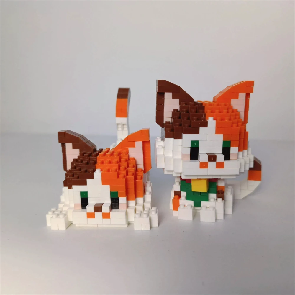 Dual Form Cat Shape Pet Series รุ่น Micro Mini Building Blocks ของเล่นขนาดพกพาความน่ารักสัตว์เลี้ยง Cat Display Decor ดีสําหรับหญิง