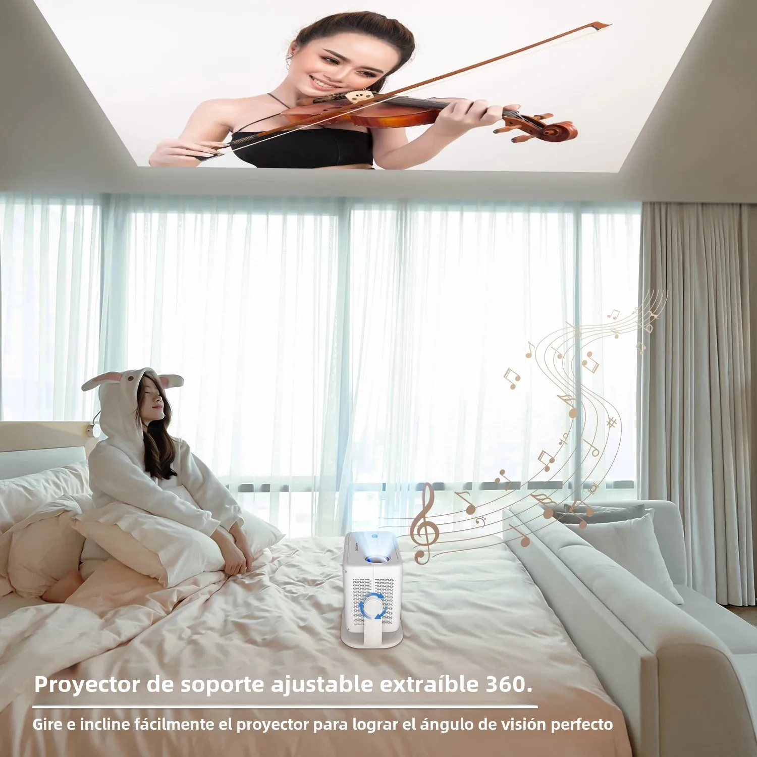 Proyector Magcubic Native 1080P 650ANSI 4K Android11 L018 con enfoque de corrección Keystone automática Wifi6 BT5.2 película portátil al aire libre