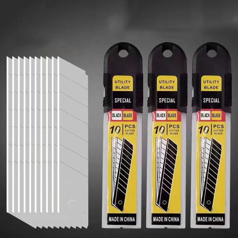 10PCS/Set 25mm Knife Blade for Utility Knife Replacement Blade Home School Art Handicraft Paper Box Cutting Knifes Carbon Steel