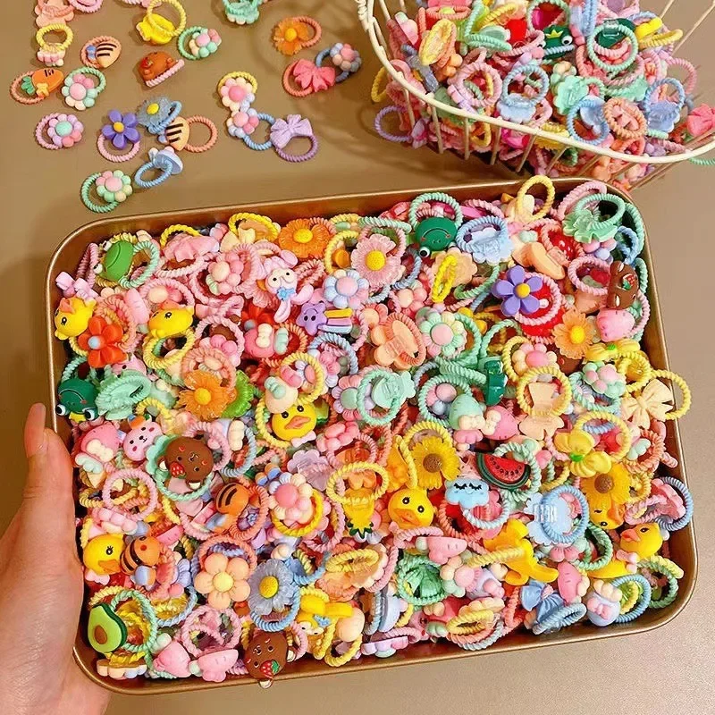 50/40/30 stuks schattige elastiekjes voor kinderen zullen geen schade aan het haar met goede elasticiteit. Babyhoofdbanden voor meisjes en schattige hoofdtooi voor meisjes