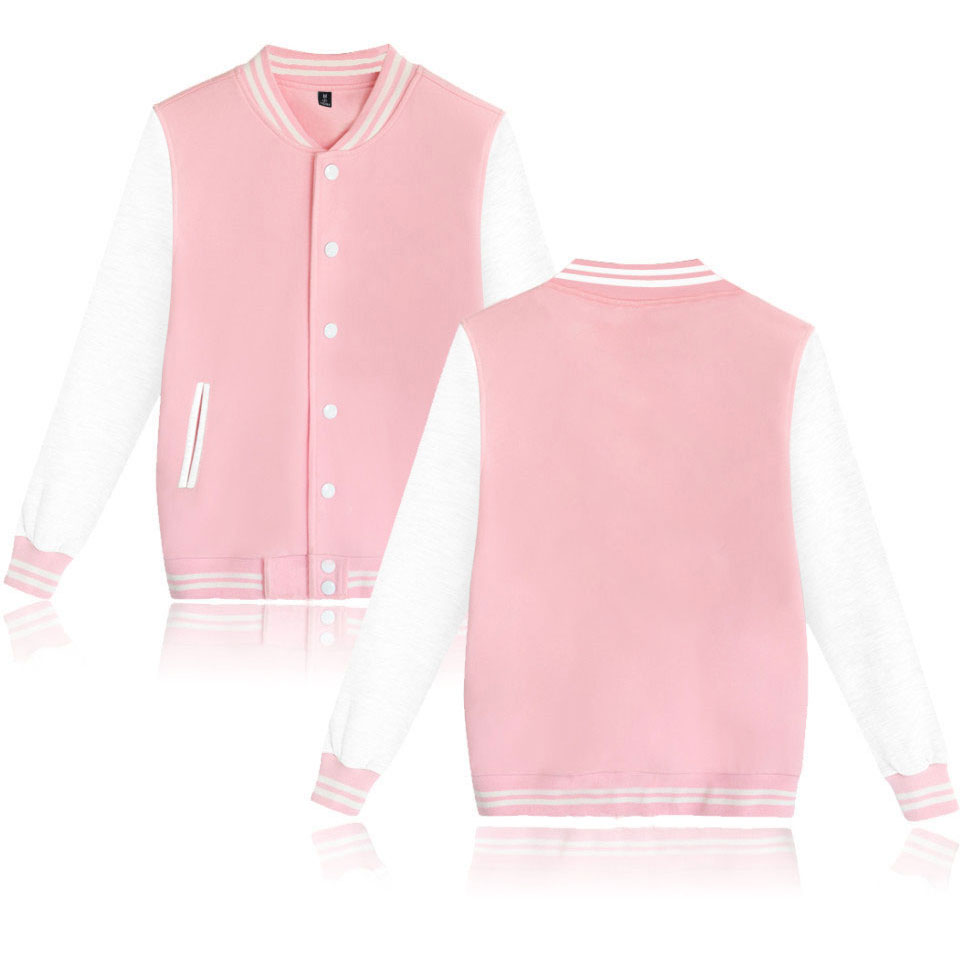 Chaqueta Bomber de béisbol de Color sólido para hombre y mujer, chaquetas Harajuku de Hip Hop, abrigos individuales para niños y niñas, color negro y rosa