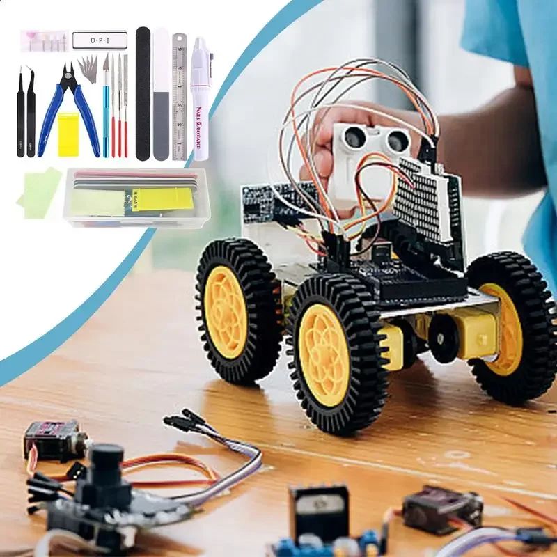‌ 24/9-częściowy zestaw miniaturowych narzędzi do budowy modeli - zawiera małe narzędzia do samochodów, samolotów, robotów i budynków z pudełkiem do przechowywania ‌