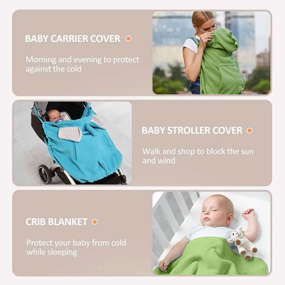 Funda para cochecito de bebé a prueba de viento y funda portabebés, capas elásticas con capucha para bebé, traje Reversible con capucha para todas las estaciones, 1 ud.