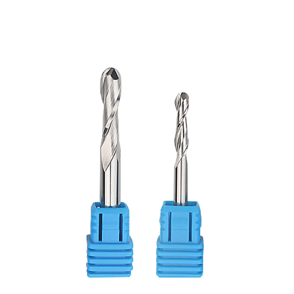 Vsharp Bóng Mũi Cấp Cối Xay 3.175Mm 4Mm 6Mm 8Mm Đường Kính Chuôi 2 Sáo Hợp Kim Vonfram CNC dao Phay CNC Công Cụ Gỗ MDF