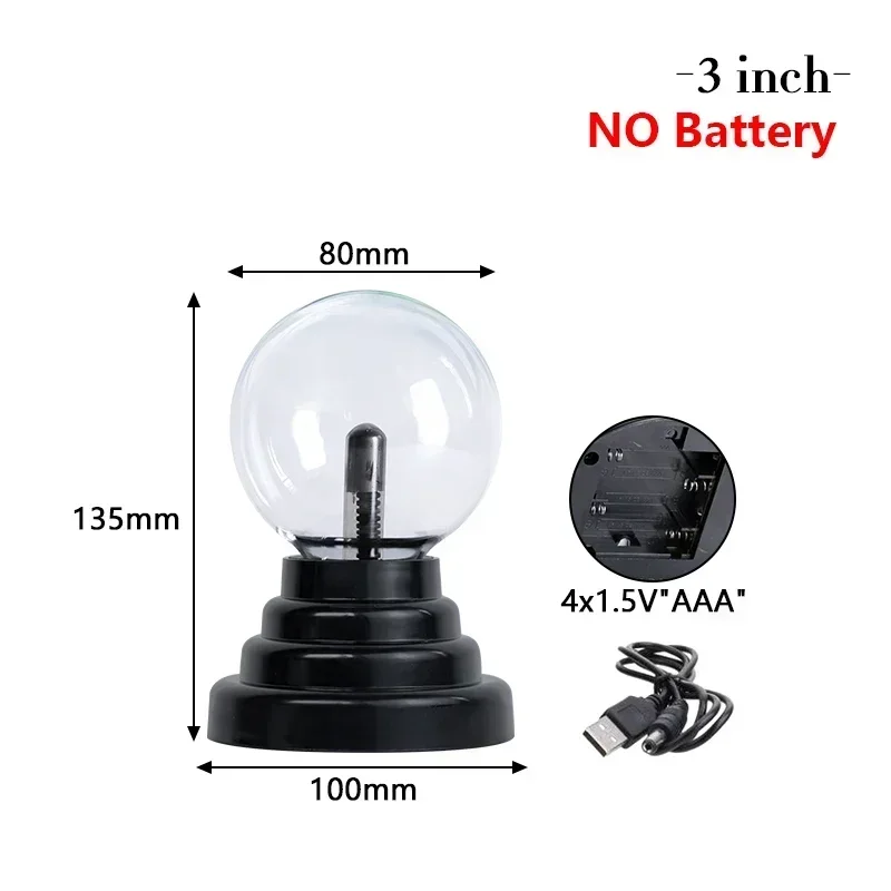 USB 5V การควบคุมเสียง Magic Plasma Ball โคมไฟ LED Night Light บรรยากาศ Touch Glass Plasma Light Christmas Party Decor แสง
