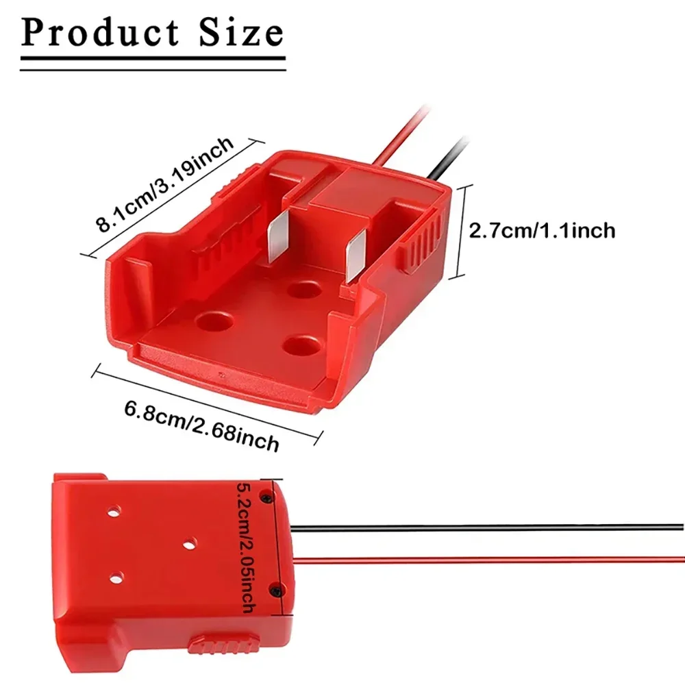 Lithium Battery Adapter Connector for Milwaukee for M18 18V Li-ion Battery DIY Power Supply Wheel Adapter Dock Holder 48-11-1815