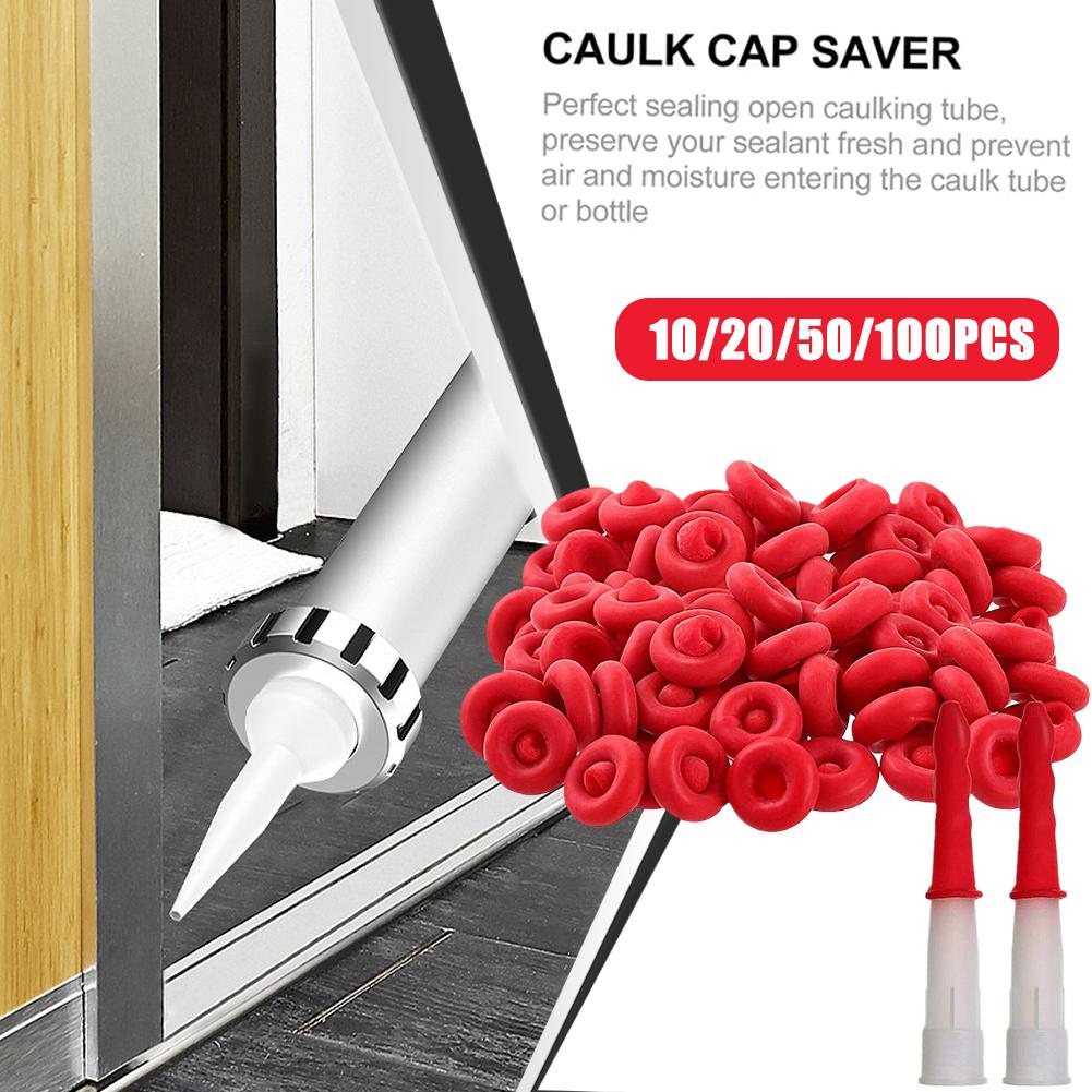 10pcs Caulking Gun Nozzles Cap Red Caulk Saving Caulk Saver Tube Covers for Sealing Preserving Finishing Construction Tools ﻿