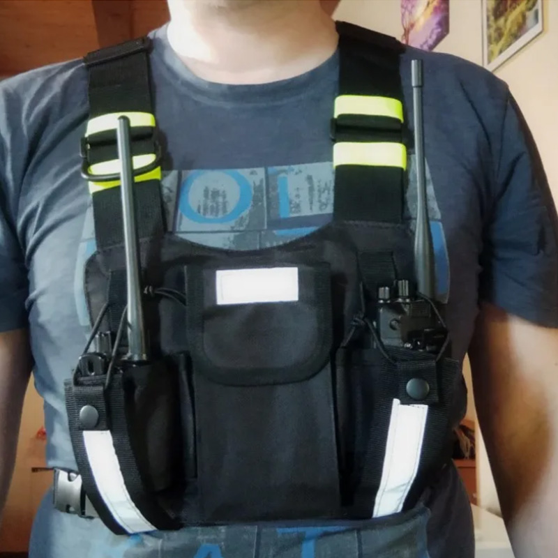 Oxford pano walkie-talkie saco colete reflexivo streetwear saco funcional tático pacote de peito unisex sacos de equipamento de peito colete mochila