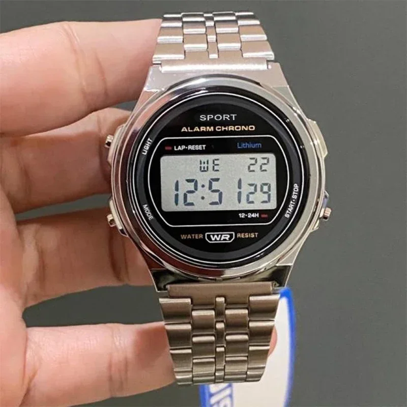 Reloj de pulsera F91W de lujo para hombre, resistente al agua, Digital, de acero inoxidable, deportivo, militar, redondo, reloj de pulsera electrónico para hombre