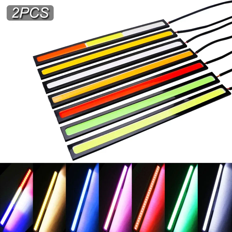 2Pcs 17CM Auto LED COB Tagfahrlicht Streifen 12V Auto DRL Fahren Parkplatz Nebel Lampe Wasserdicht für Lkw Fahrzeug Dekoration