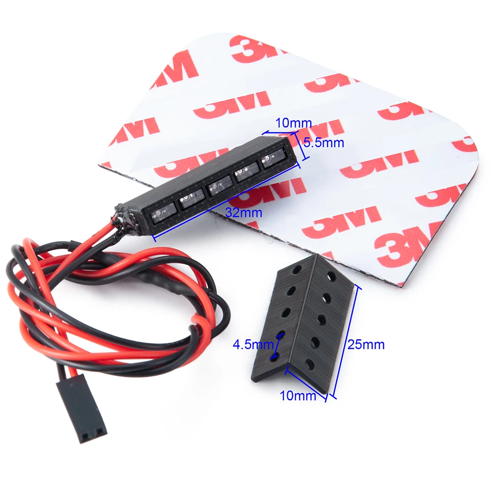 AXSPEED 32/65Mm Đỏ LED Đèn Thanh Trục SCX10 Wraith RR10 Traxxas TRX-4 D90 1/10 RC xe Bánh Xích Xe Mô Hình Trang Trí Phần