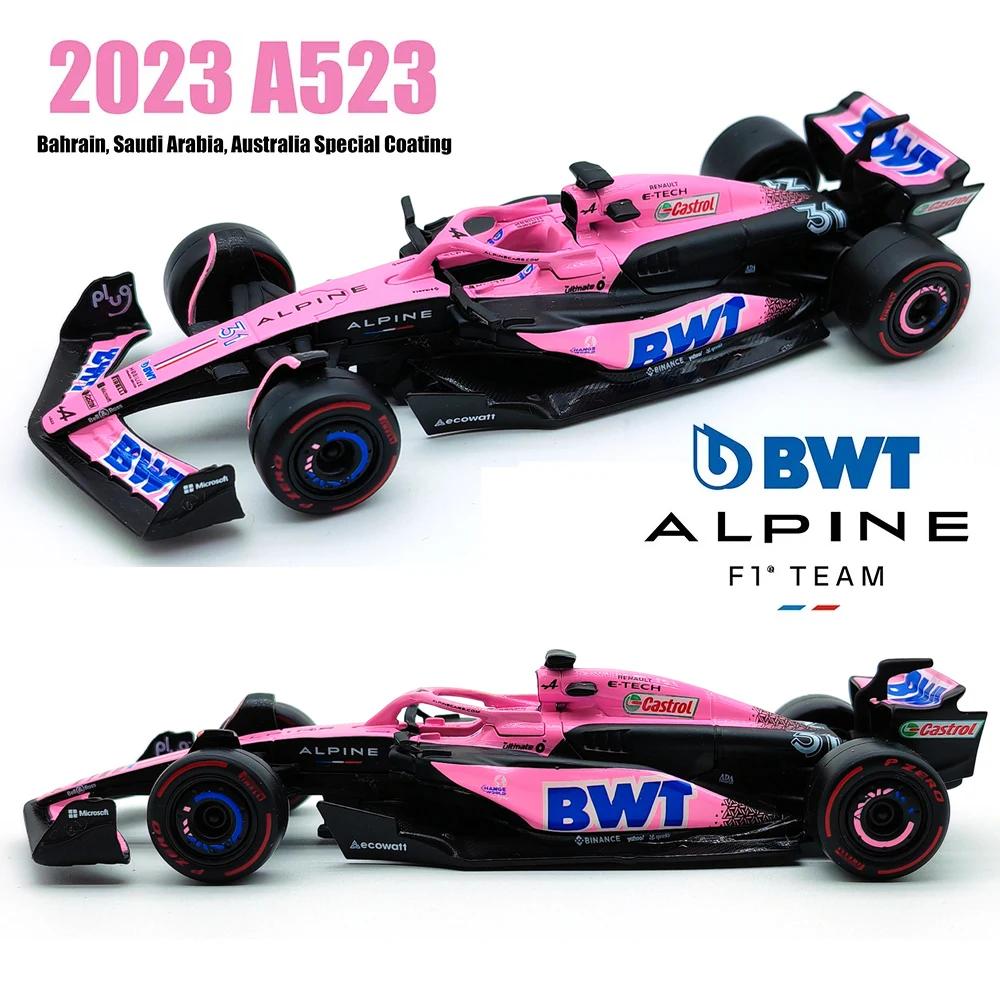 Bburago 1:43 Equipo Alpino F1 A523 2023 # 10 Pierre Gasly # 31 Esteban Ocon coche de aleación modelo fundido a presión juguete competencia coleccionable