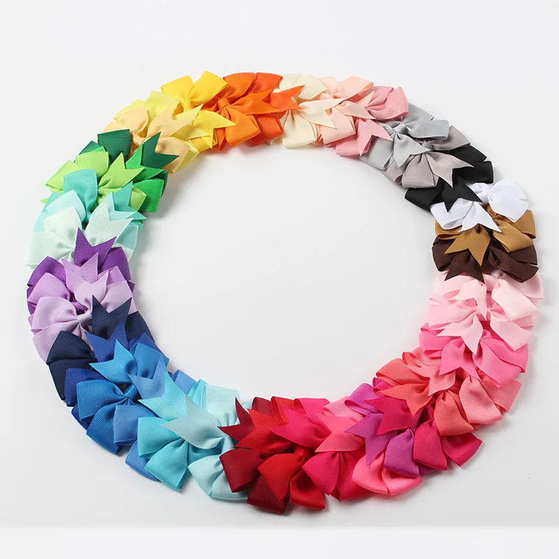 20 ชิ้น/ล็อตเด็กทารกริบบิ้นโบว์คลิป Hairpins จระเข้โลหะผม Bows คลิป Headwear Hairbows อุปกรณ์เสริมผม