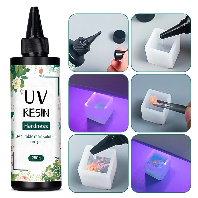 UV レジン 100 グラム UV ライトクリスタルクリアハードタイプ UV 接着剤紫外線硬化高硬度エポキシ樹脂 DIY ジュエリー作成用