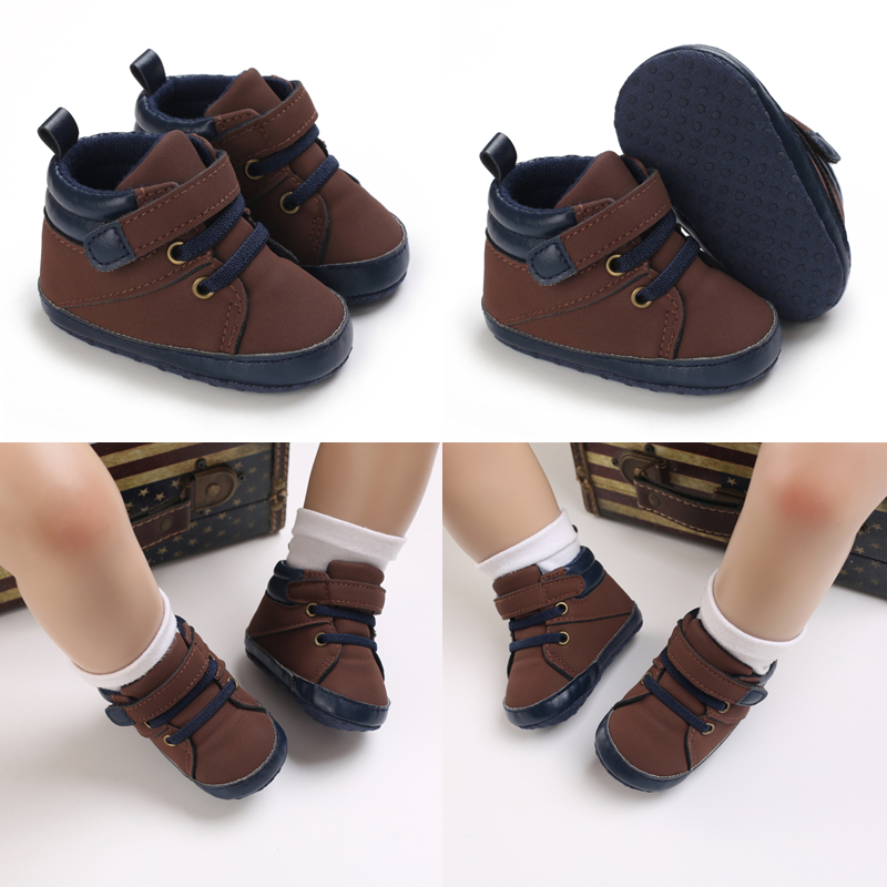 Nouveau marron bébé baptême baptême chaussures marche enfant en bas âge chaussures semelle souple nouveau-né anniversaire infantile enfants garçon baskets